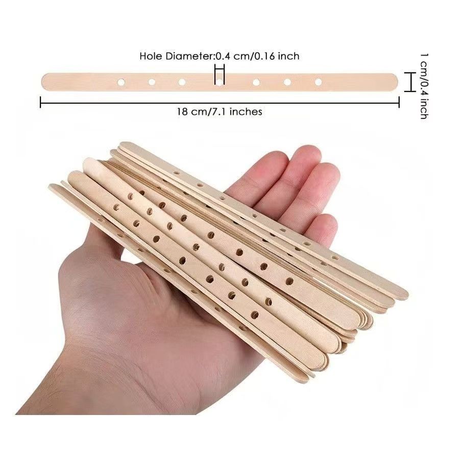 Wooden Candle Wick Holder – Reusable Wick Centering Tool for DIY Candle Making