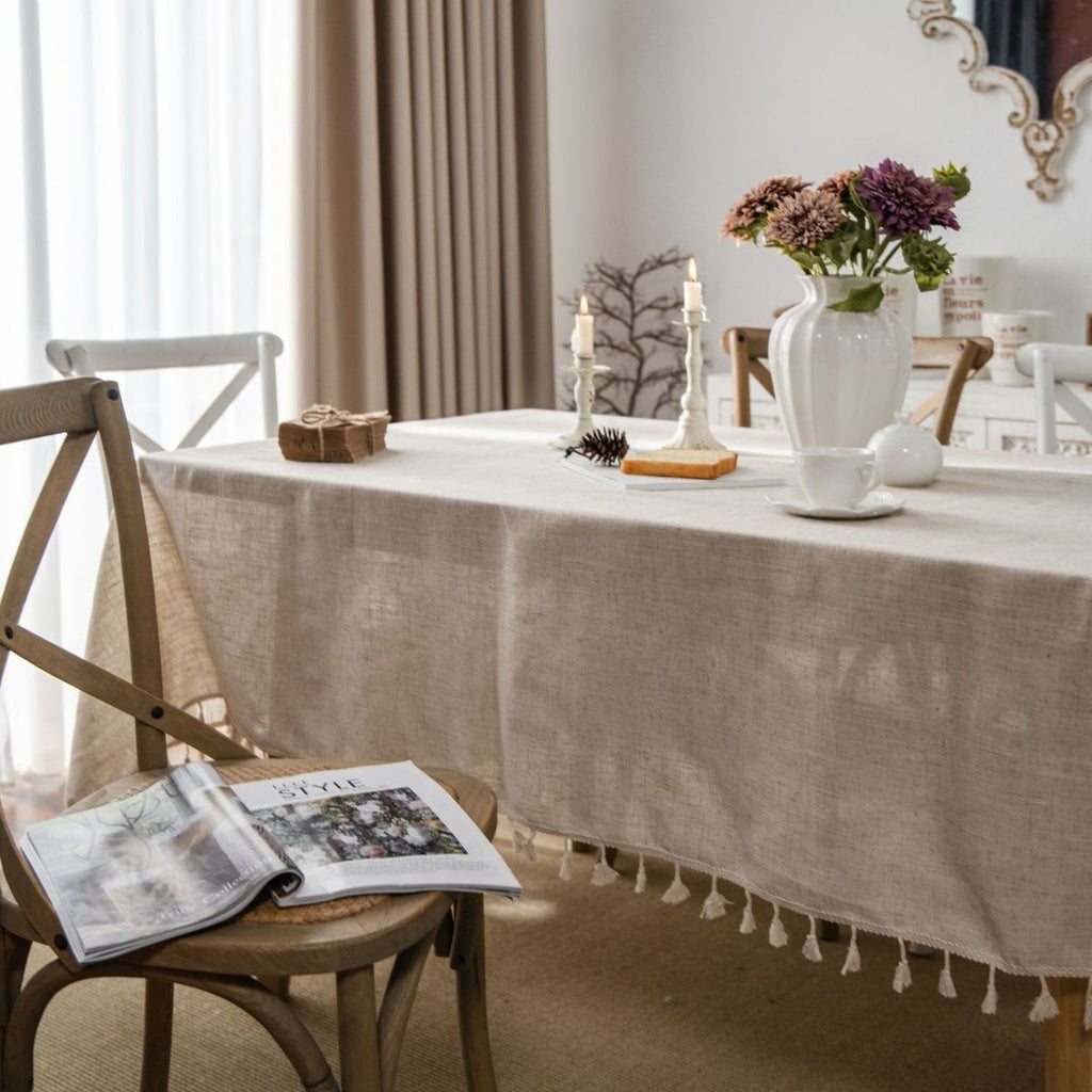 Natural Linen Tablecloth for Cozy Home Decor