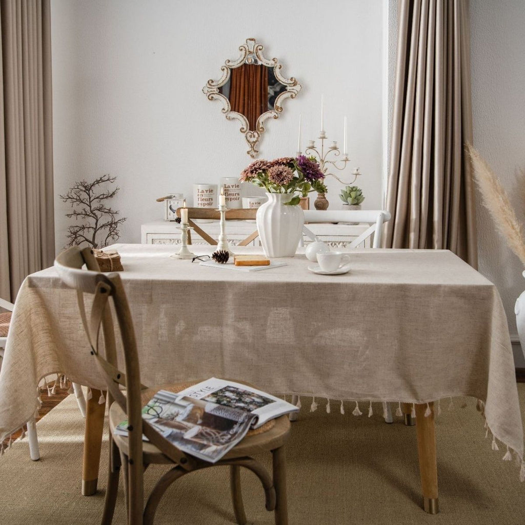 Natural Linen Tablecloth for Cozy Home Decor