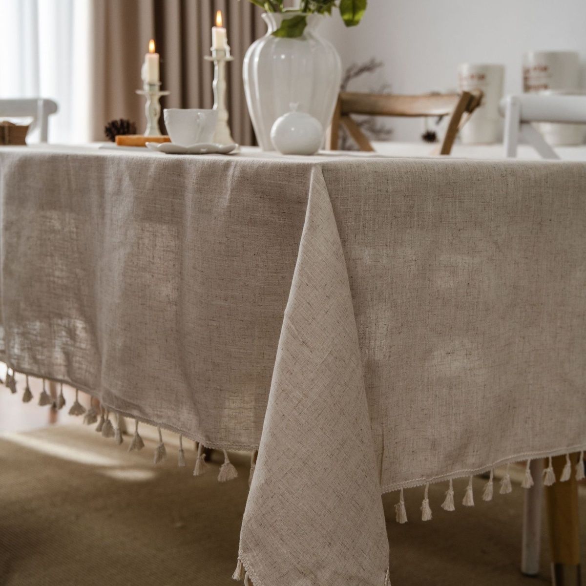 Natural Linen Tablecloth for Cozy Home Decor