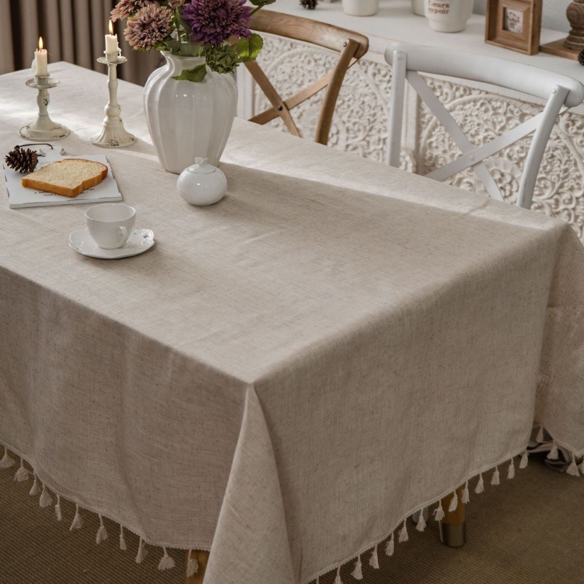 Natural Linen Tablecloth for Cozy Home Decor