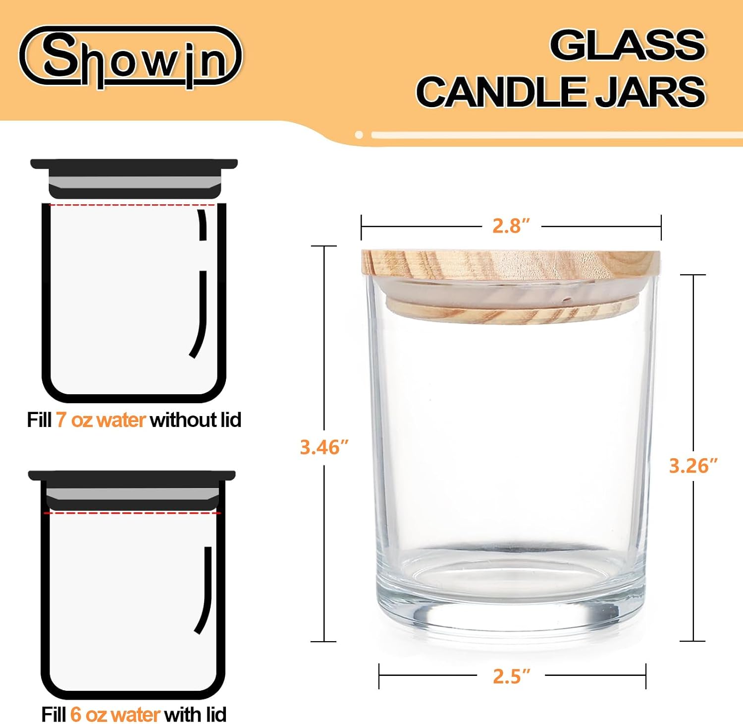Seven ounce candle jar dimensions