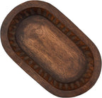 Top view of mango wood bowl and natural grain