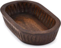 Dark brown carved mango wood decorative bowl