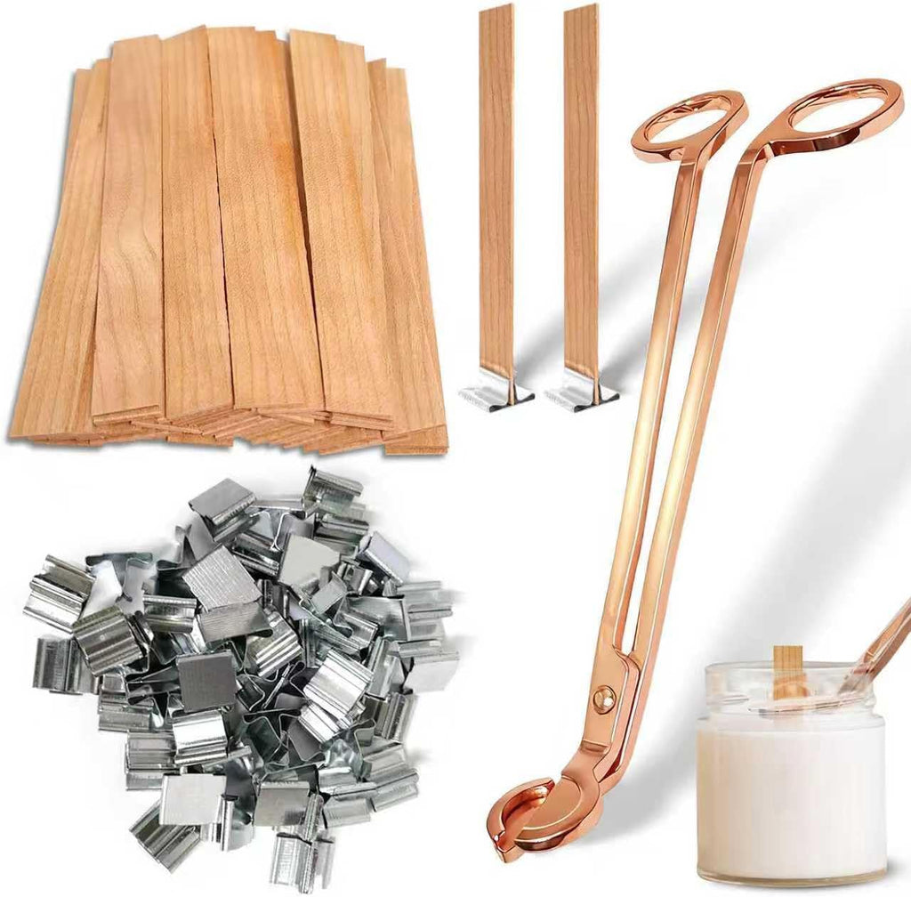 Wood wick kit with clips stickers and trimmer