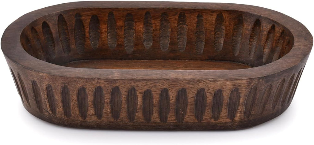 Front profile of mango wood centerpiece bowl
