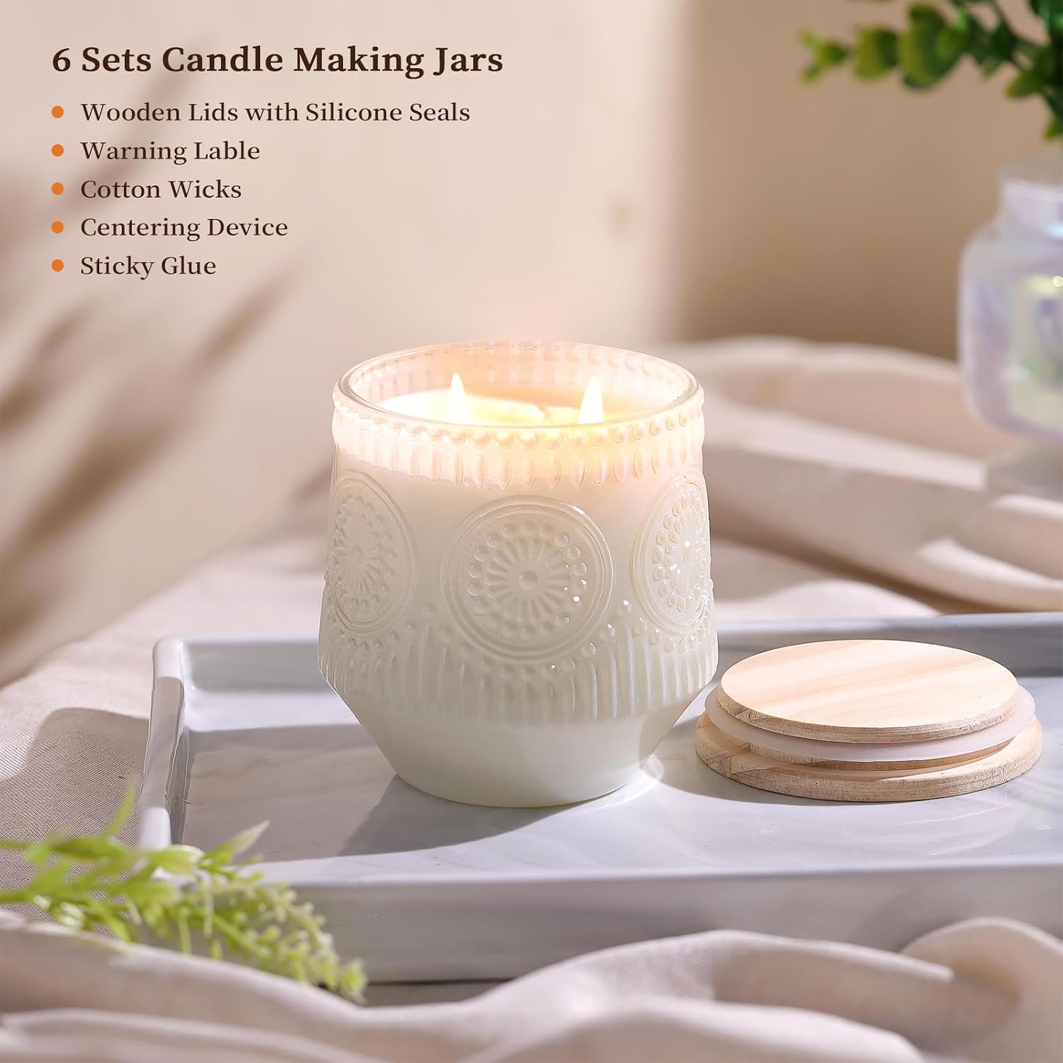 Floral candle jar kit package contents
