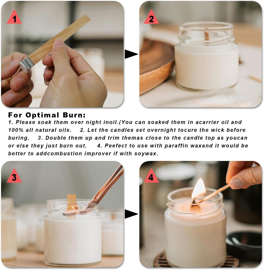 How to prepare and trim a wooden candle wick