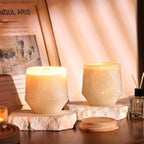 Floral candle jars in warm home decor