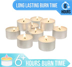 100-pack white unscented long-burning tealight candles - view 3