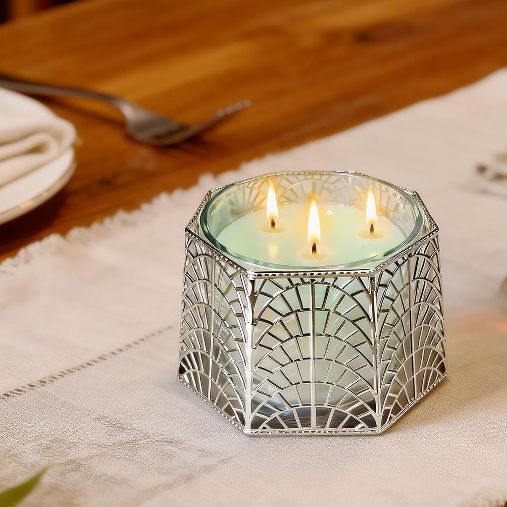 Silver shell candle holder in home decor