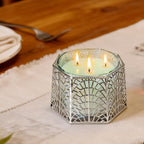 Silver shell candle holder in home decor