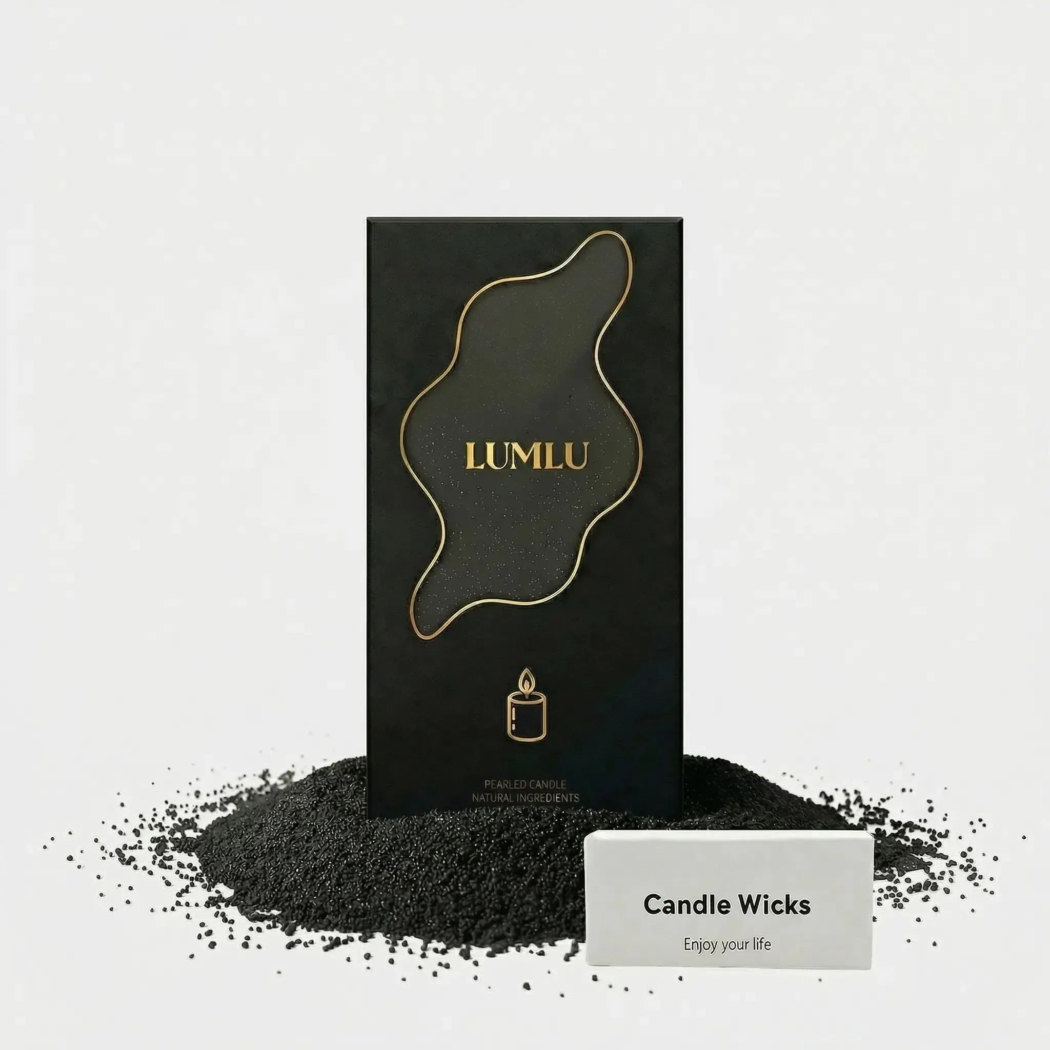 Lumlu {{color}} sand grain candle pearls, eco-friendly plant wax - {{size}}