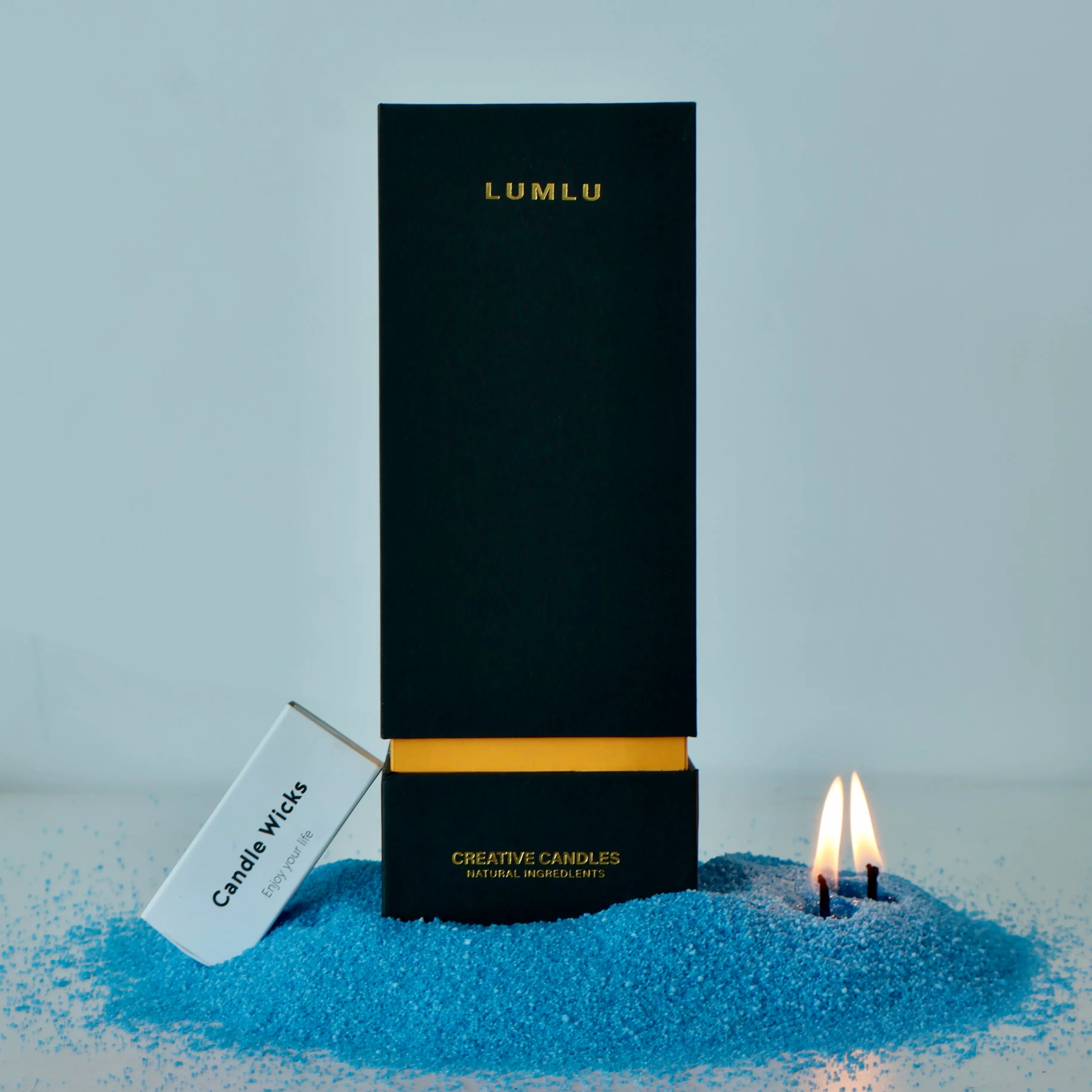 LUMLU Classic Pearl Scented Candle - 18 oz blue | Refillable| DIY
