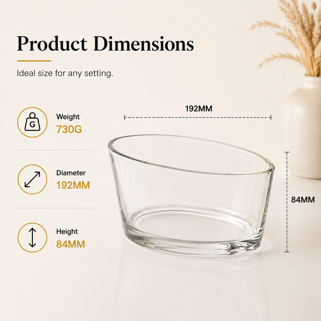 LUMLU Modern Curved Glass Candle Vessel for Pearl Wax