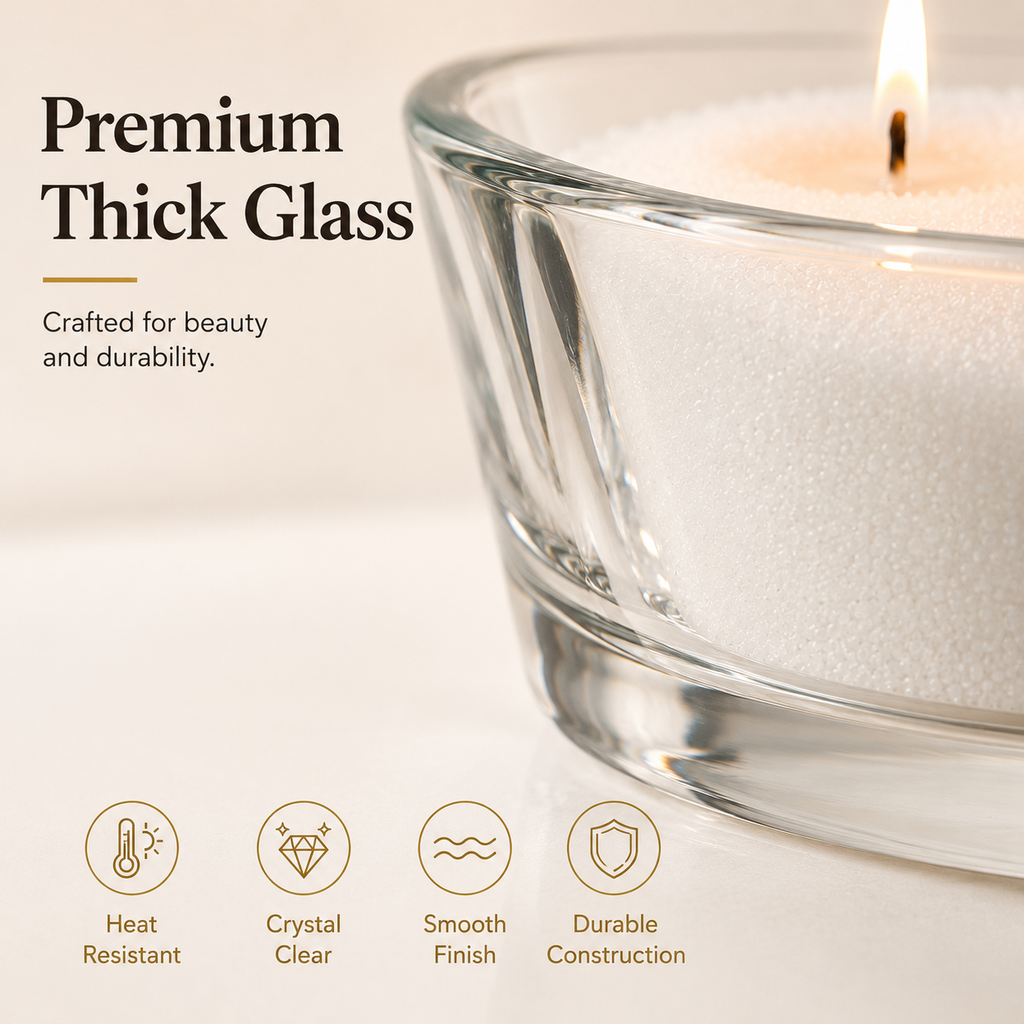 LUMLU Modern Curved Glass Candle Vessel for Pearl Wax