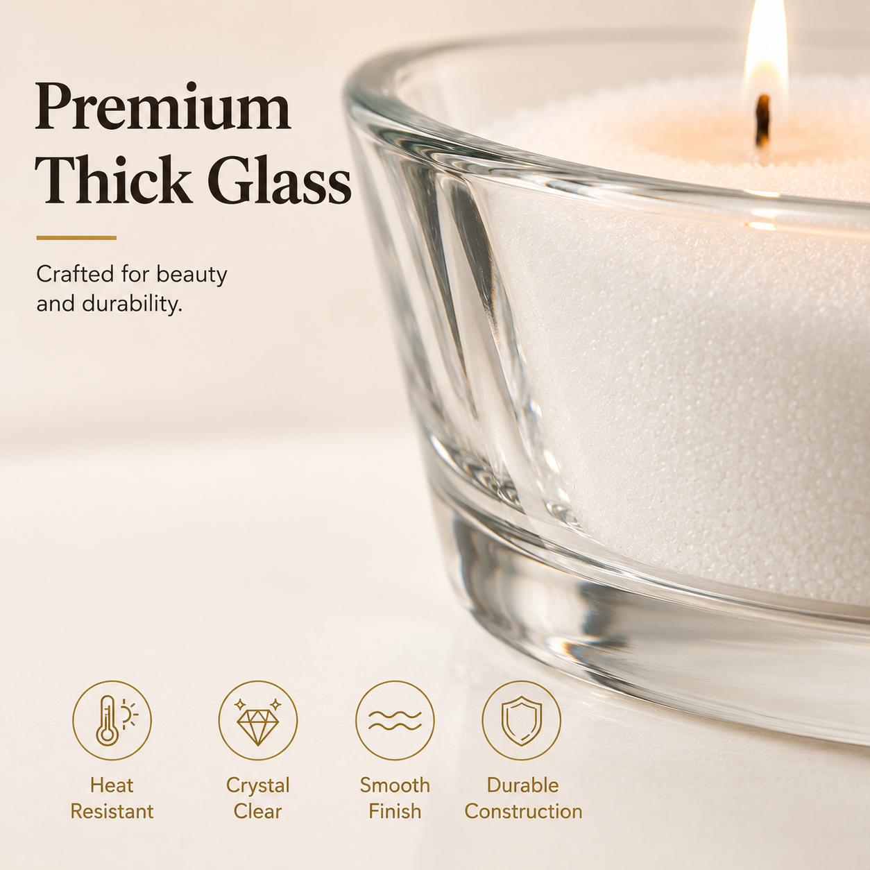 LUMLU Modern Curved Glass Candle Vessel for Pearl Wax