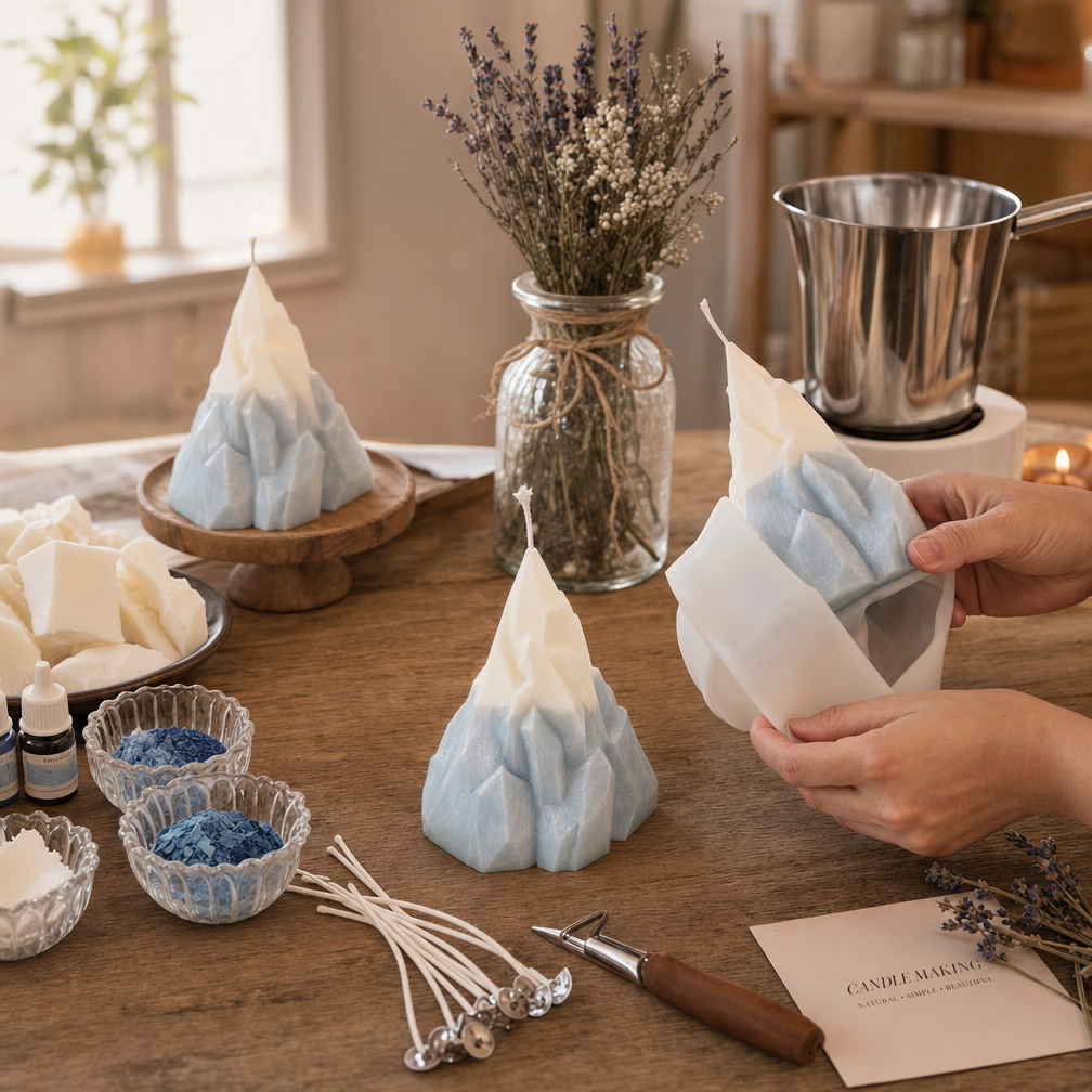 Silicone Iceberg Candle Mold for DIY Candle Making, Unique Decorative Candle Design