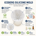 Silicone Iceberg Candle Mold for DIY Candle Making, Unique Decorative Candle Design