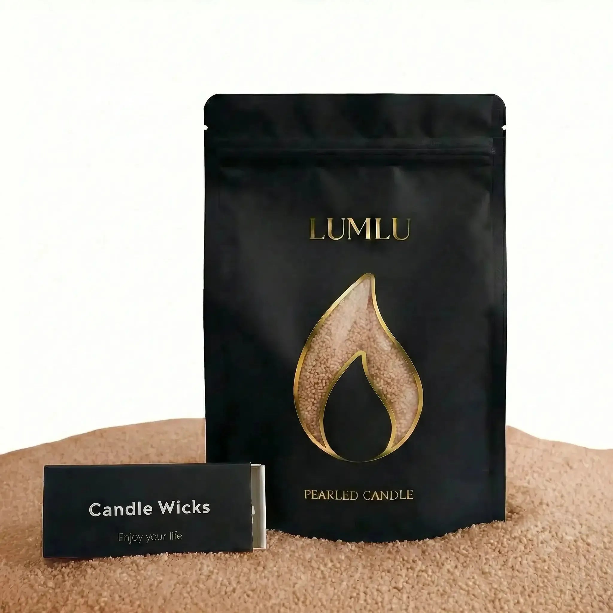 Lumlu {{color}} sand grain candle pearls, eco-friendly plant wax - {{size}}