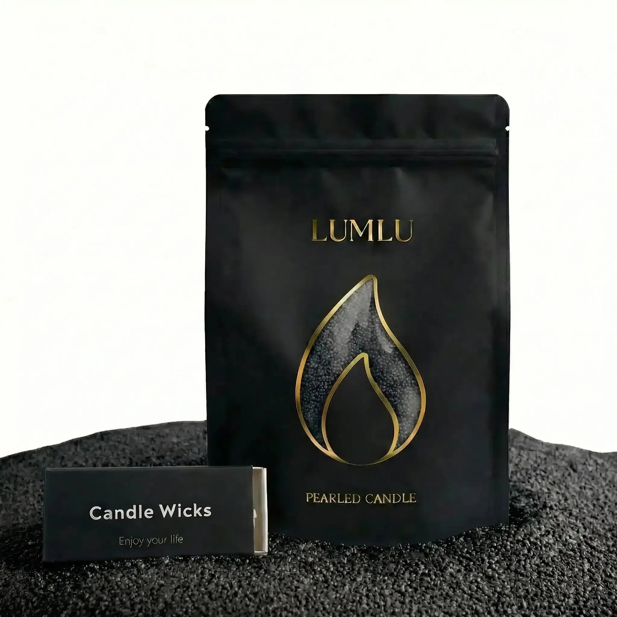 Lumlu {{color}} sand grain candle pearls, eco-friendly plant wax - {{size}}
