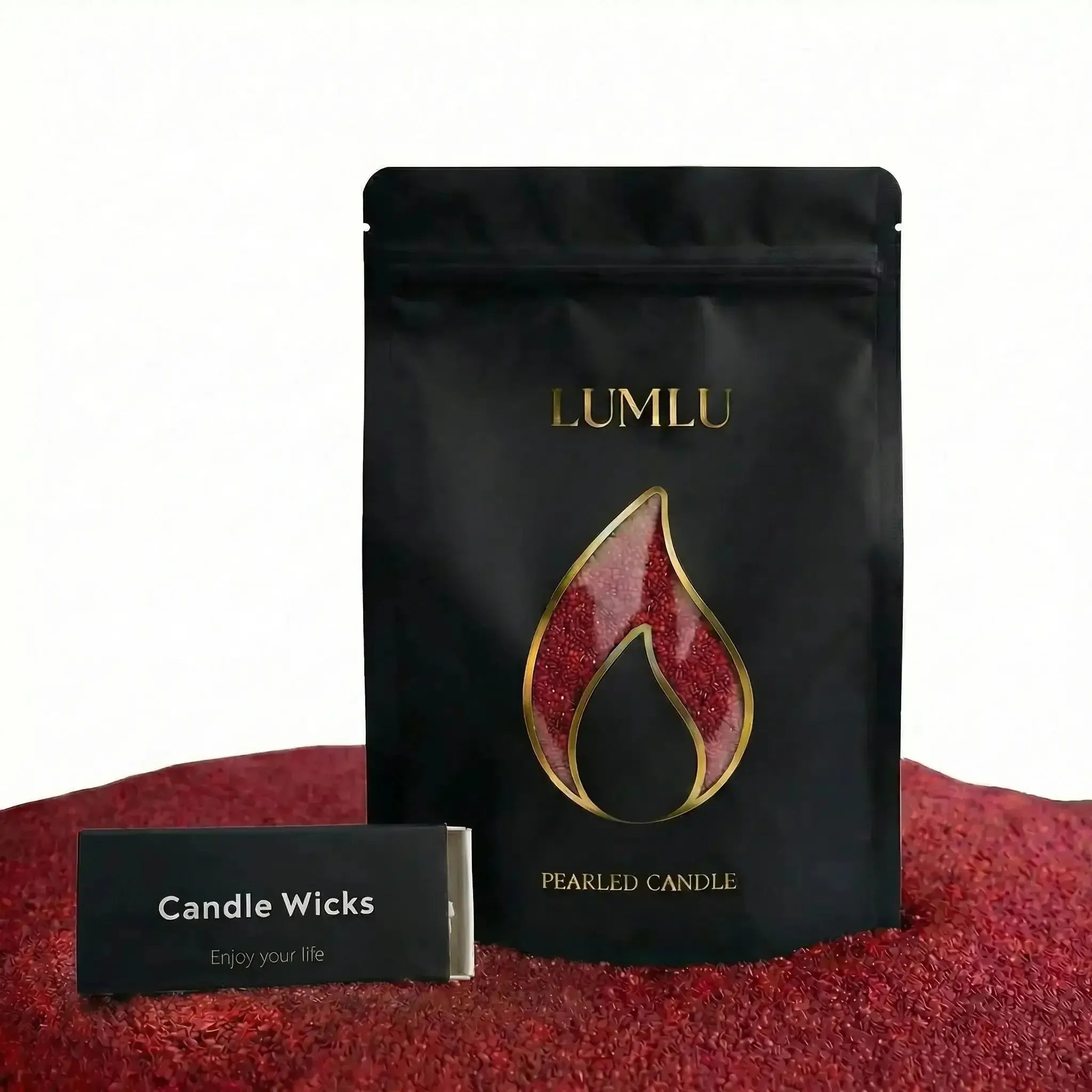Lumlu {{color}} sand grain candle pearls, eco-friendly plant wax - {{size}}