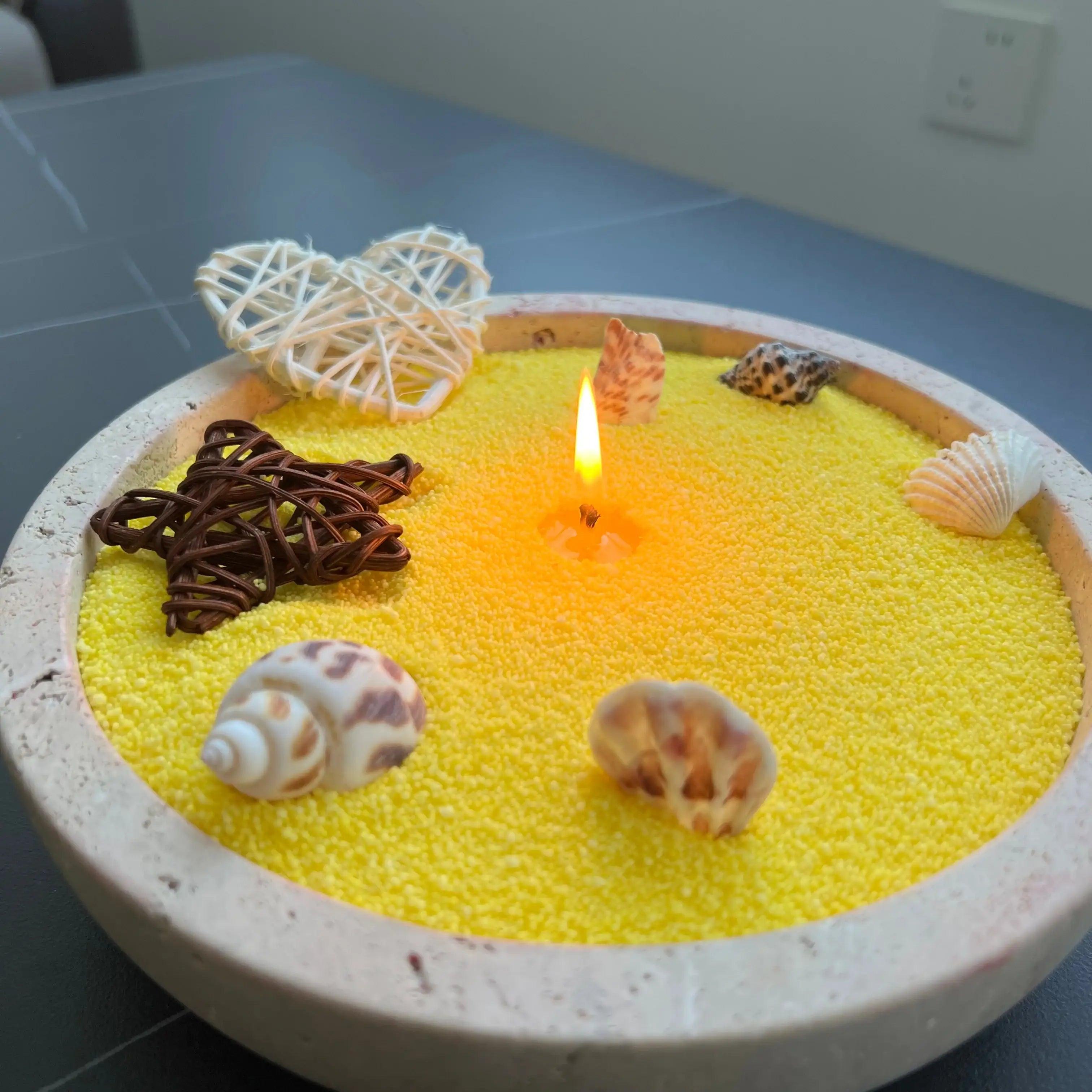Lumlu {{color}} sand grain candle pearls, eco-friendly plant wax - {{size}}