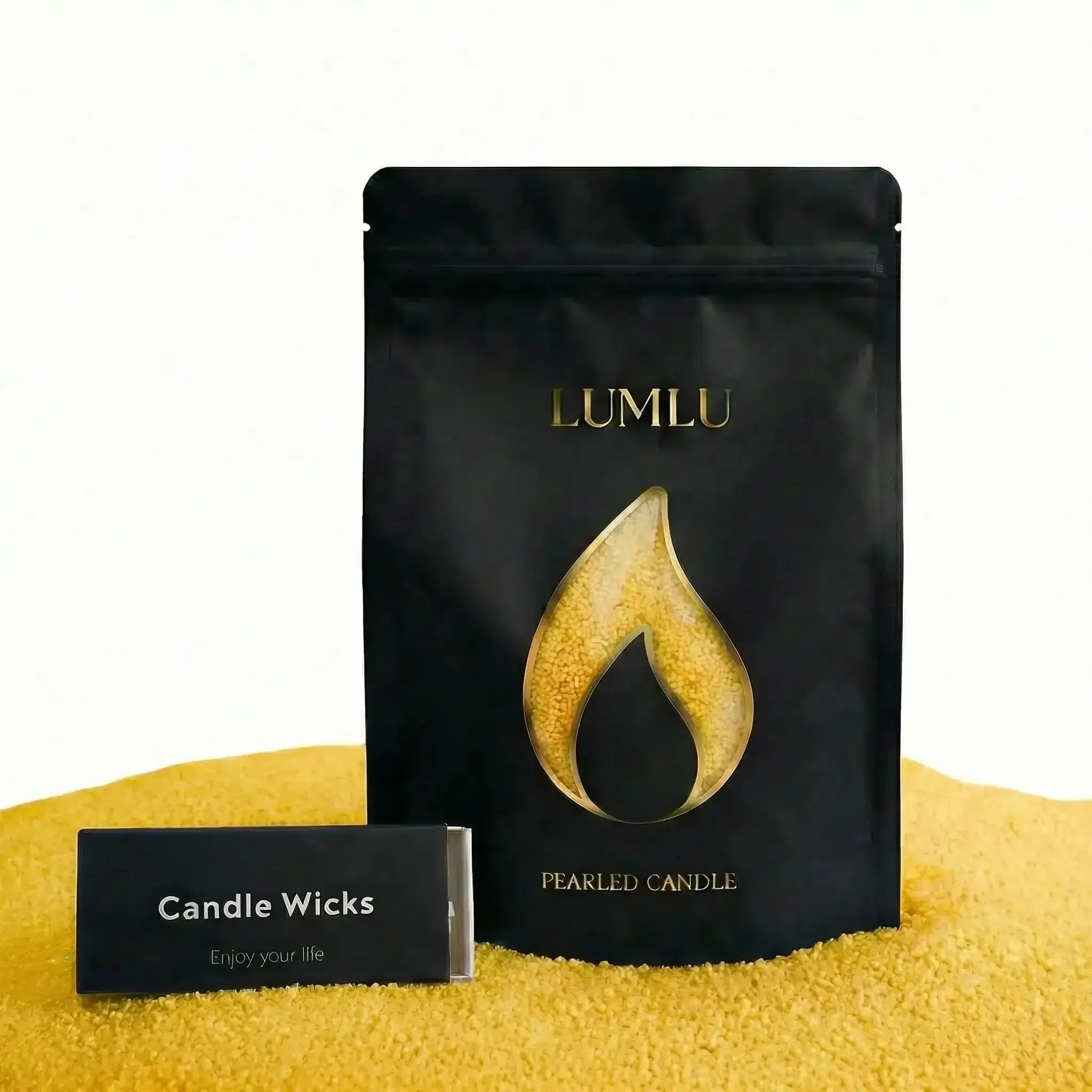 Lumlu {{color}} sand grain candle pearls, eco-friendly plant wax - {{size}}