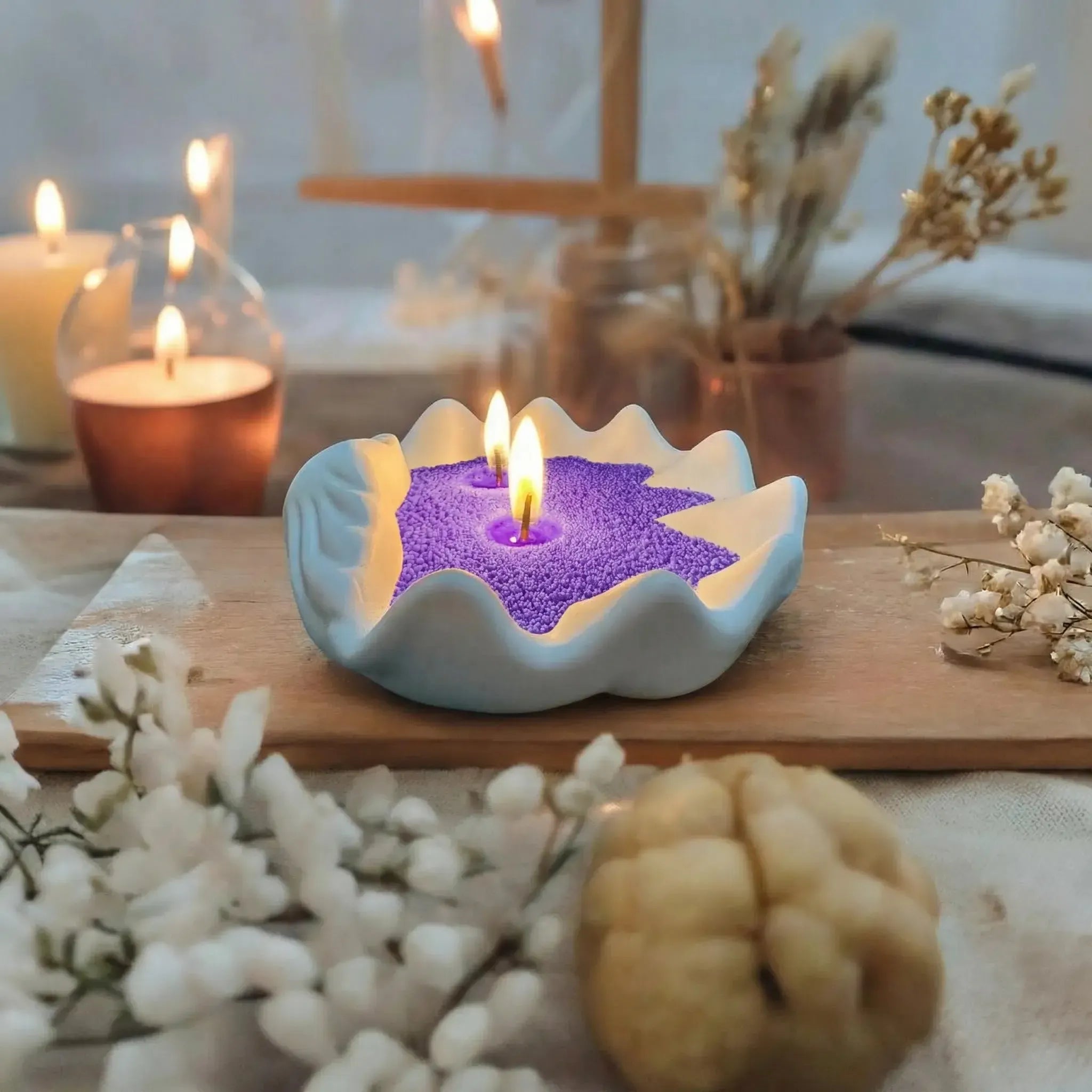 Lumlu {{color}} sand grain candle pearls, eco-friendly plant wax - {{size}}