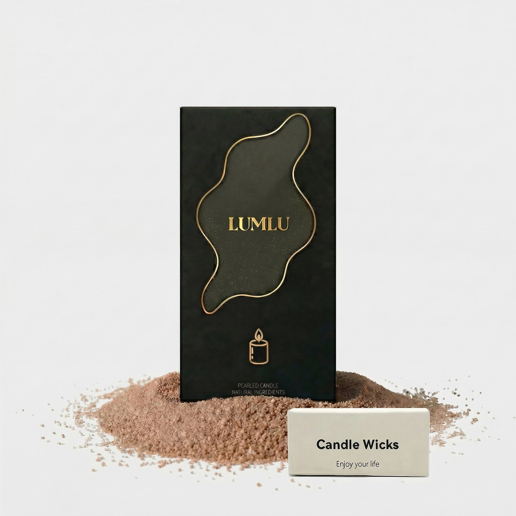 Lumlu {{color}} sand grain candle pearls, eco-friendly plant wax - {{size}}