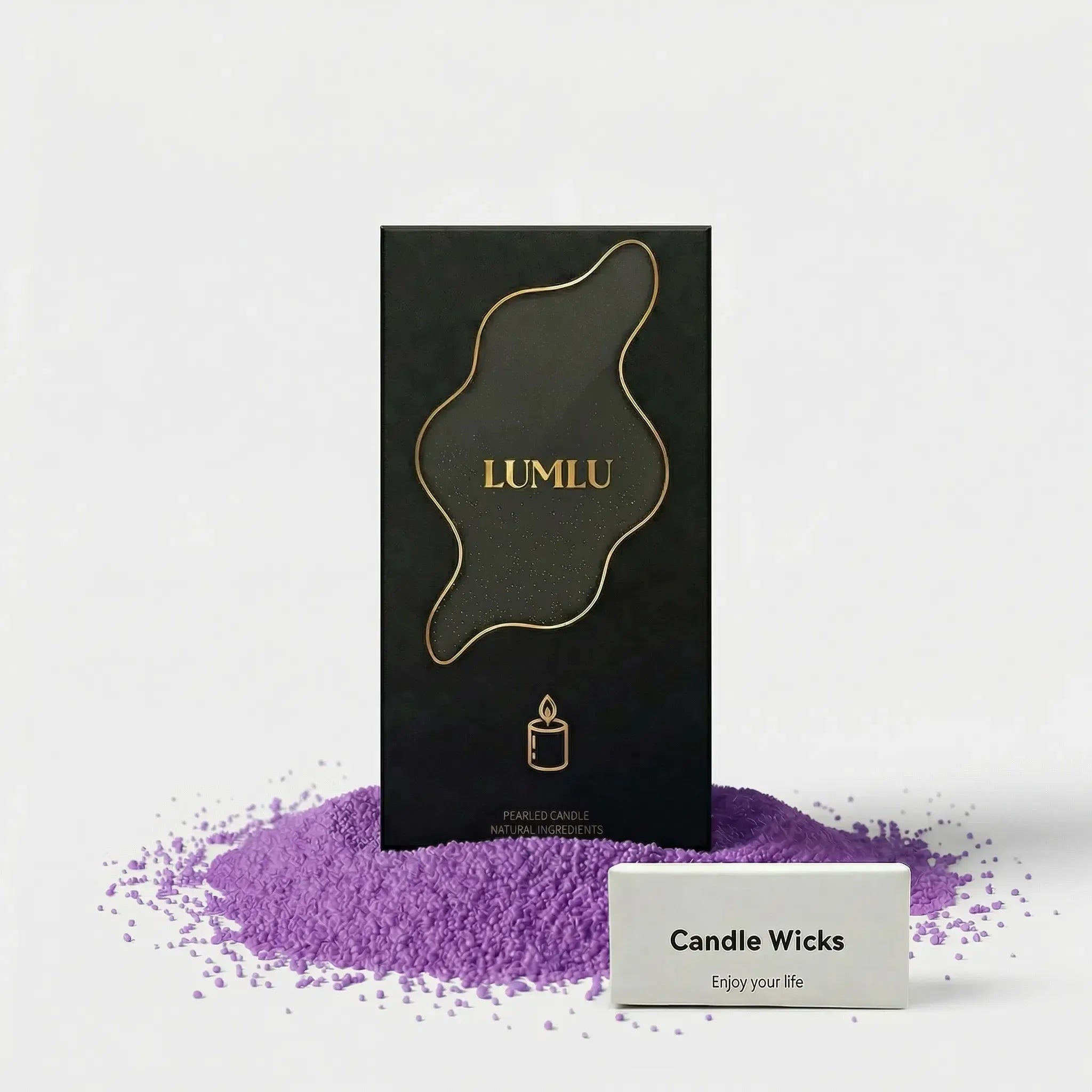 Lumlu {{color}} sand grain candle pearls, eco-friendly plant wax - {{size}}