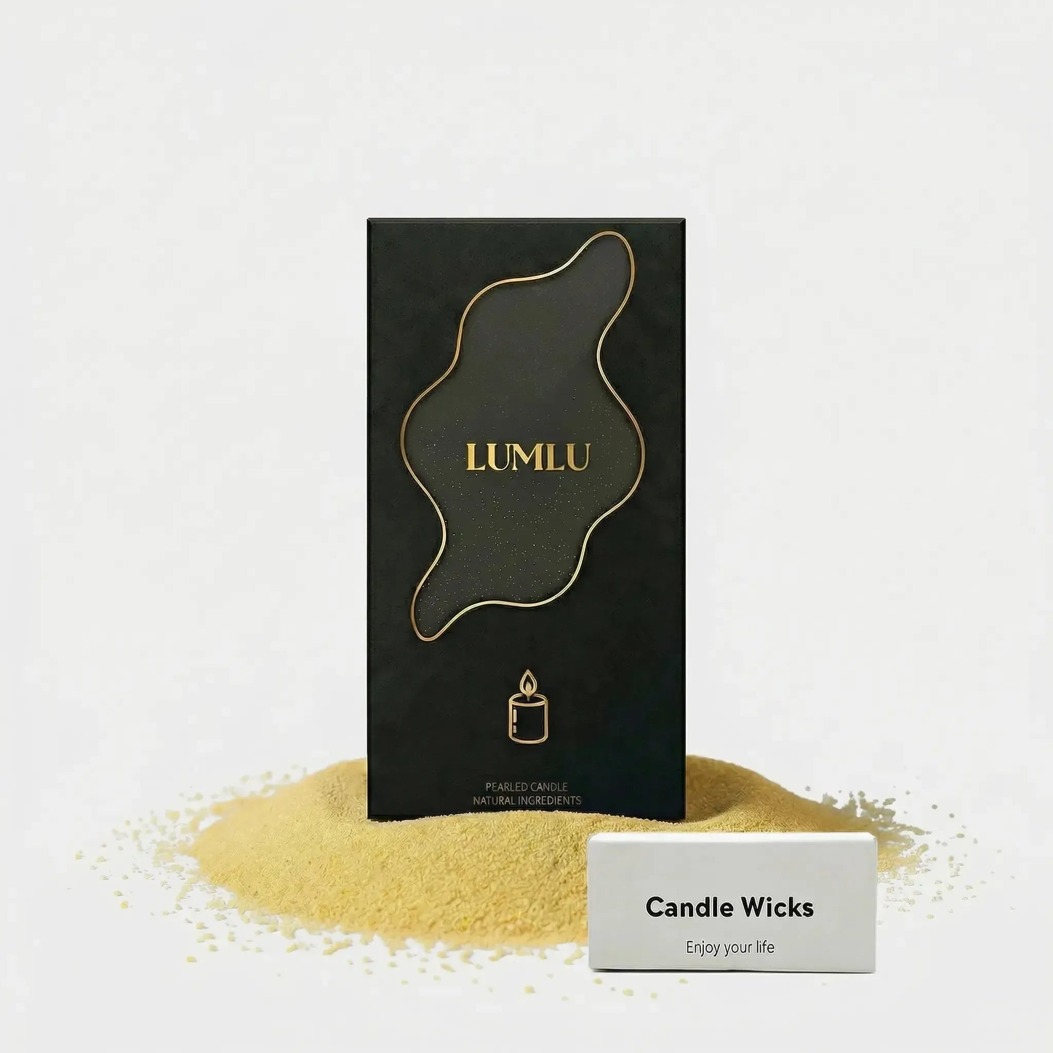 Lumlu {{color}} sand grain candle pearls, eco-friendly plant wax - {{size}}