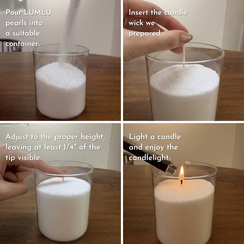 Lumlu {{color}} sand grain candle pearls, eco-friendly plant wax - {{size}}