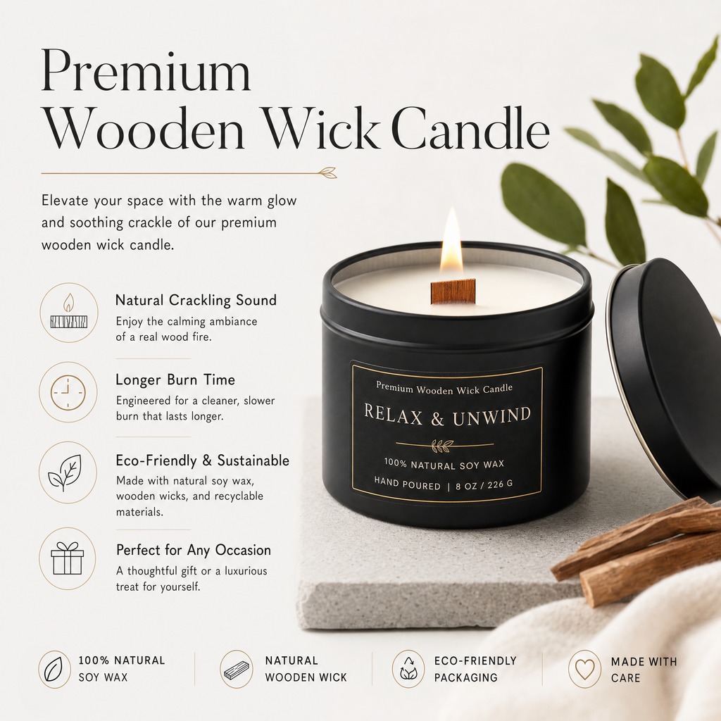 Wooden Wick Holder for DIY Pearl Wax Candles