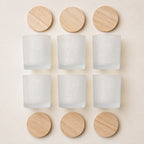 Frosted Face Glass Candle Jars - included items