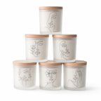 Frosted Face Glass Candle Jars - main product view
