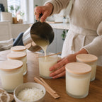 Frosted Face Glass Candle Jars - product in use