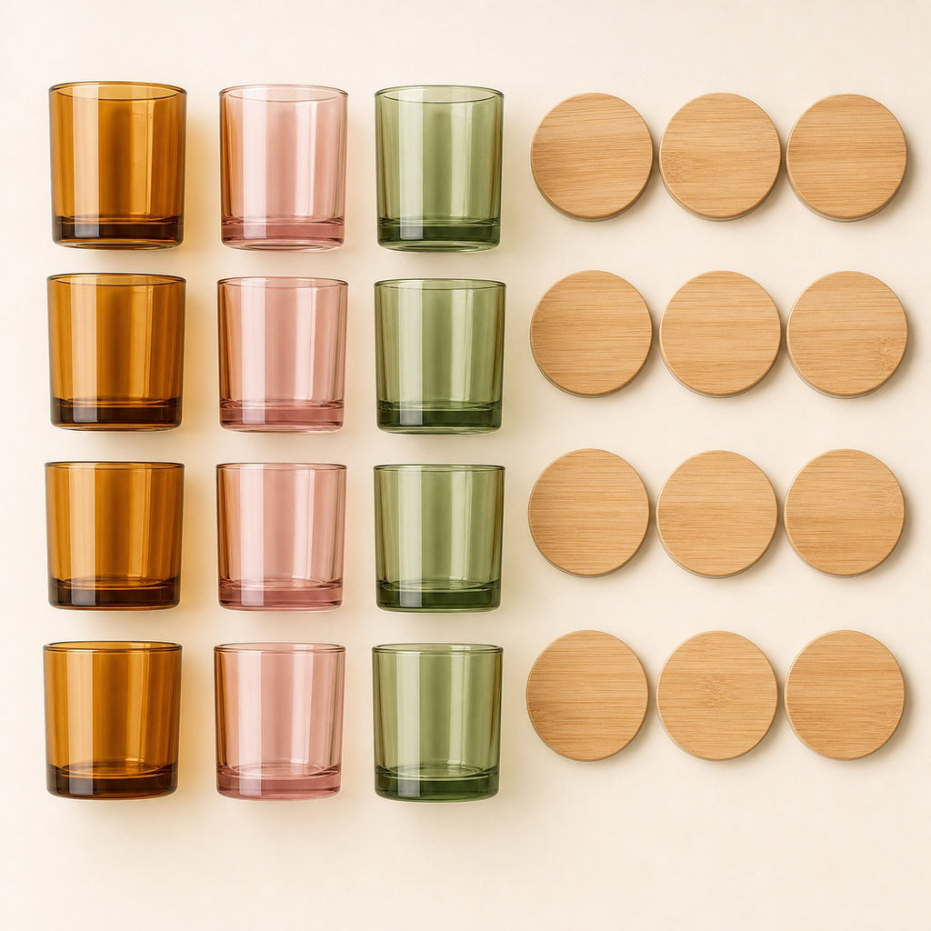 Colorful Glass Candle Jars - included items
