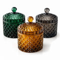 Vintage Faceted Glass Candle Jar - main product view