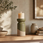 Sculptural Terracotta Candle Holder - lifestyle scene