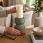 Sculptural Terracotta Candle Holder - product in use