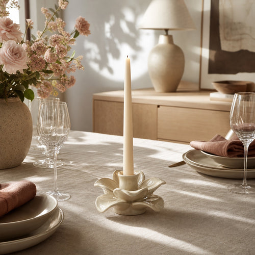 Ceramic Flower Candle Holder - lifestyle scene