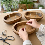 Wooden Dough Bowl Candle Vessels - product in use