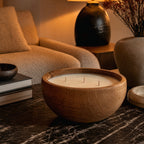Handcrafted Oak Candle Bowl - lifestyle scene