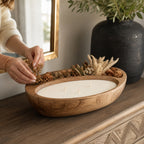 Handcrafted Oak Candle Bowl - product in use