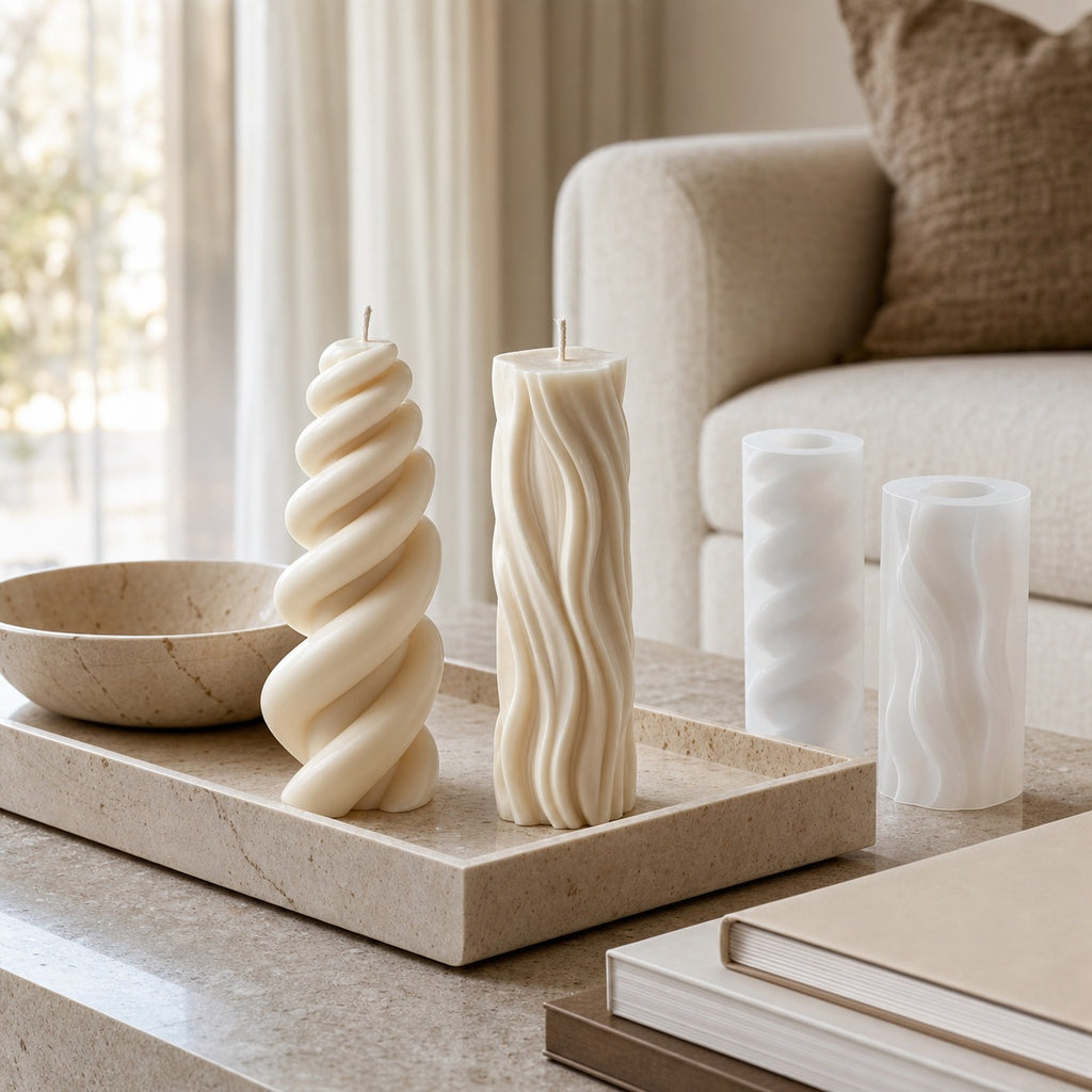 Spiral Wave Candle Molds - lifestyle scene
