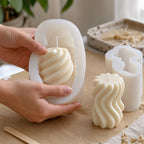 Spiral Wave Candle Molds - product in use