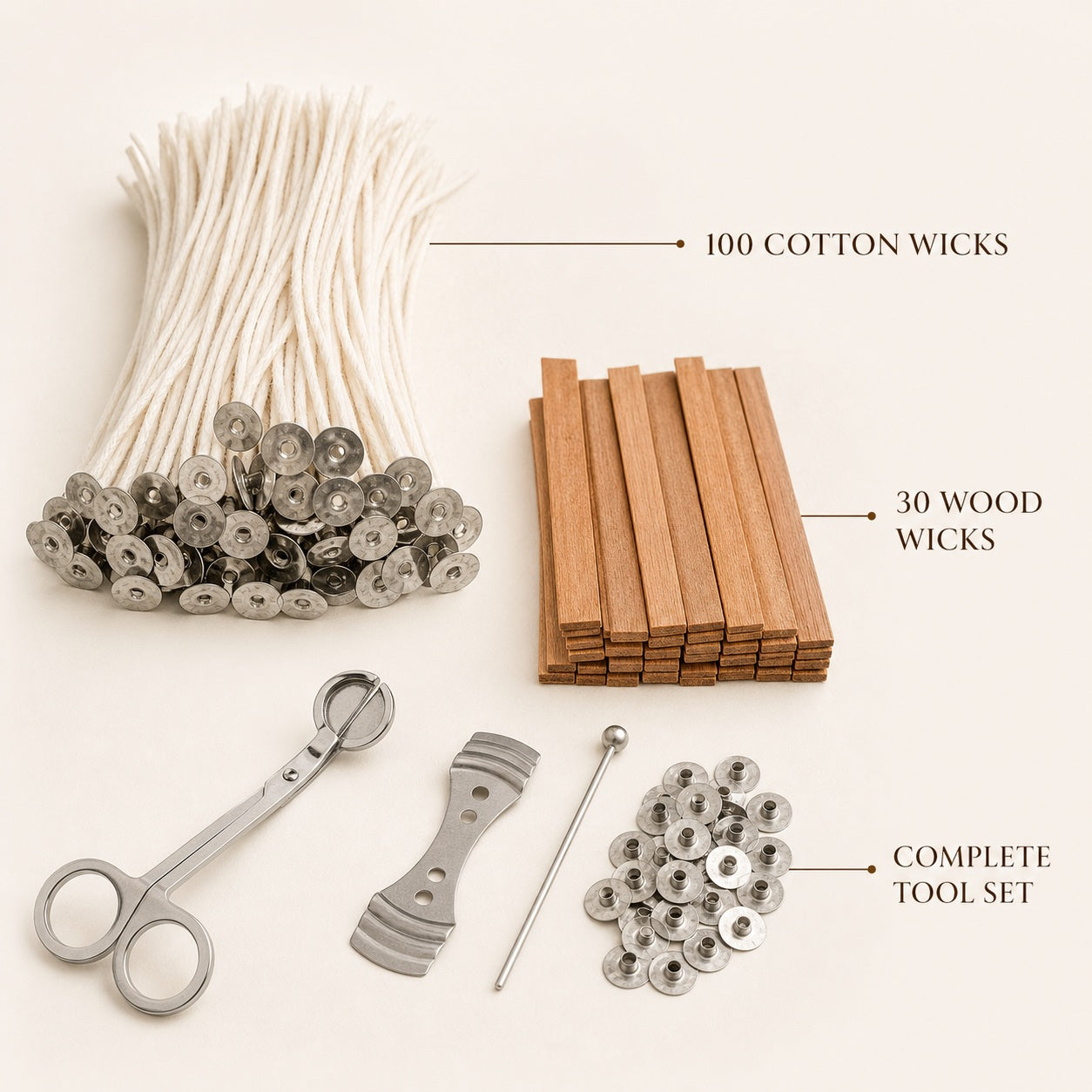Cotton & Wood Wick Kit - features and dimensions