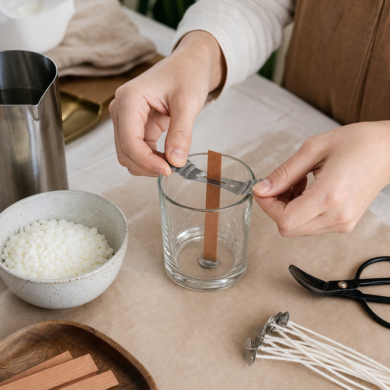 Cotton & Wood Wick Kit - product in use