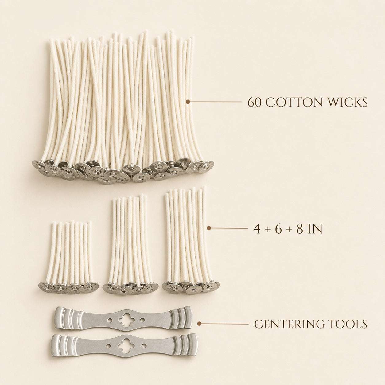 Multi-Length Cotton Wick Kit - features and dimensions